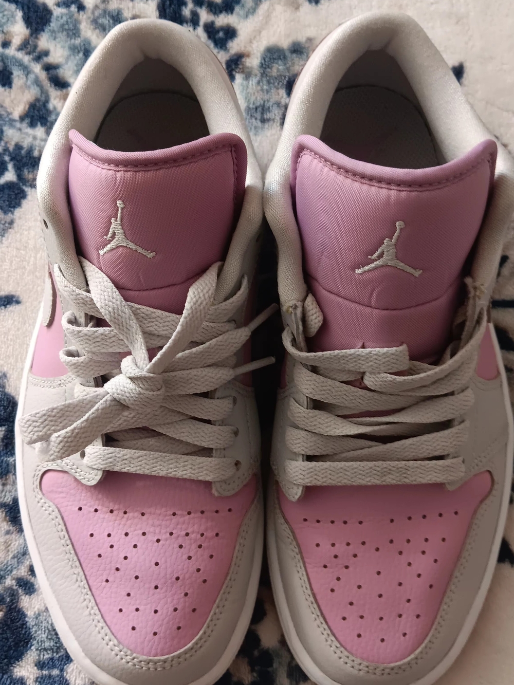 Jordan Women's Low-Top Sneakers in Pink and White